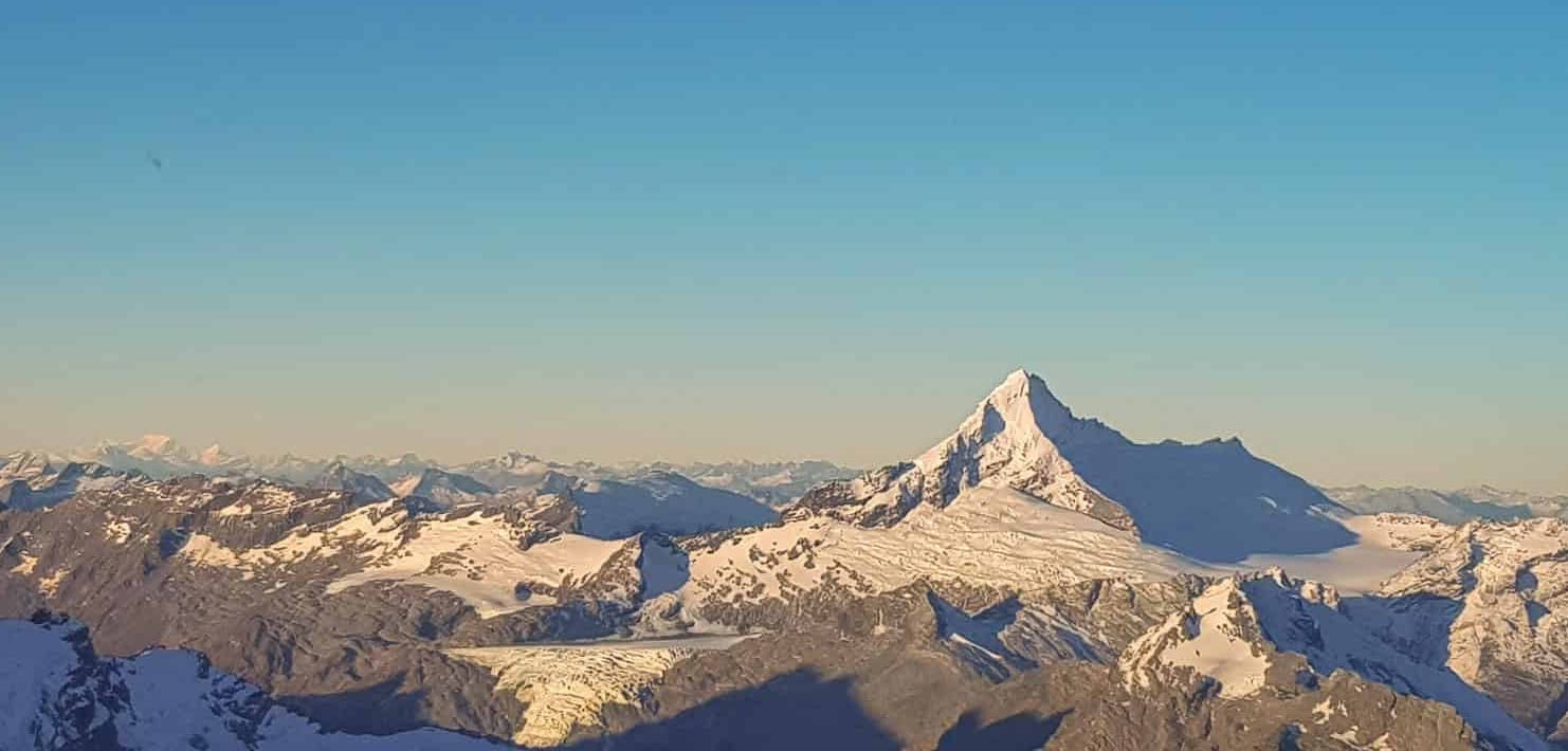 Views of the Southern Alps on a flight to New Zealand